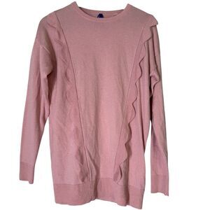 Seraphine Pink Scalloped Maternity Sweater Womens Sz XS Wool Blend Pregnancy